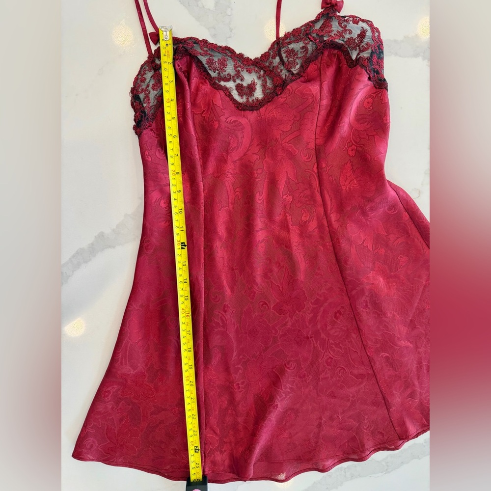 Victoria's Secret Vintage 90’s Burgundy Red Lace Slip Dress - Picture 11 of 11